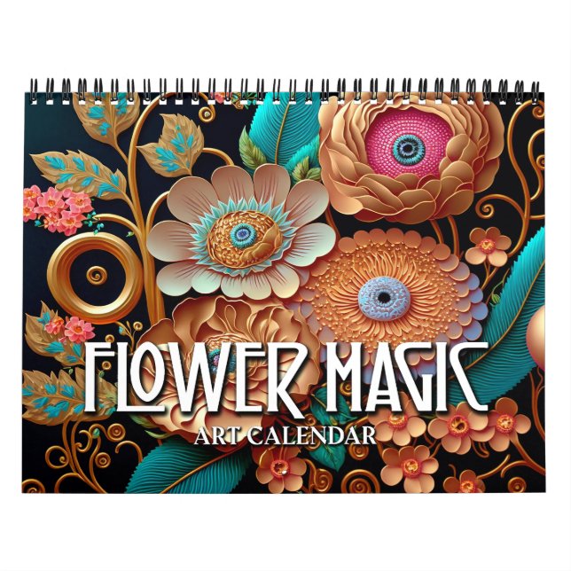 2026 Fleur Magic 2 Fleurs Stylisées Calendrier Art (Protection)