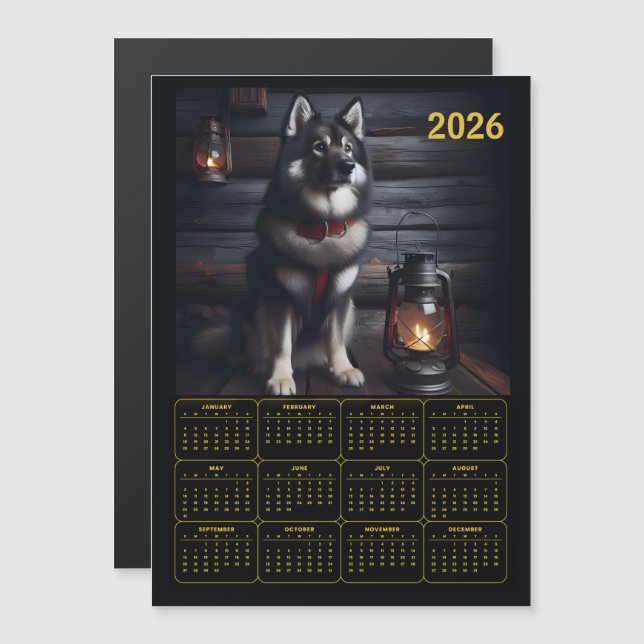 2026 German Shepherd Calendar Rustic Cabin (Devant / Derrière)