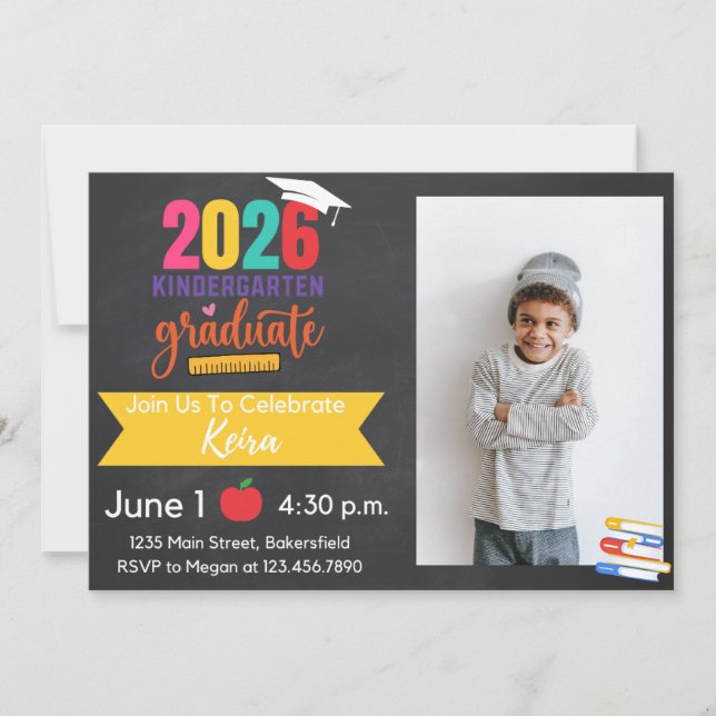 2026 Kindergarten Graduation Invitation with Photo (Devant)