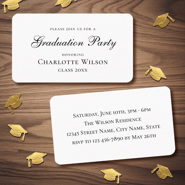 2026 Mini Graduation Party Invitation Classic Card (Créateur téléchargé)