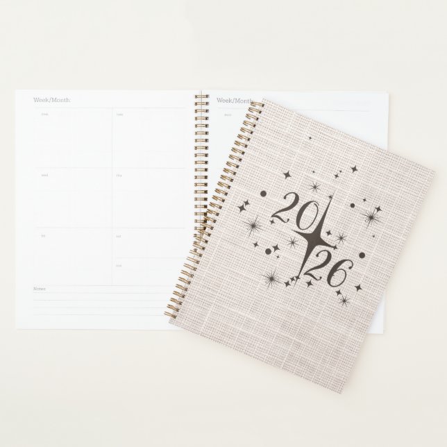2026 Minimal Linen Planner Cover (Devant avec enveloppe)
