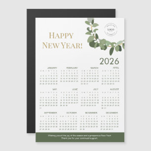 2026 Modern Wreath Your Logo ici Calendrier vert