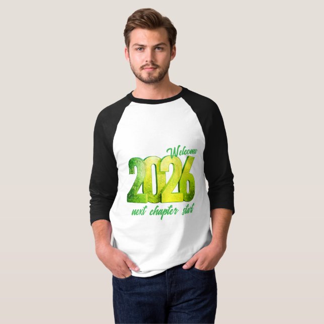 2026 NEW YEAR MENS 3/4 SLEEVE RAGLAN T-Shirt (Devant entier)