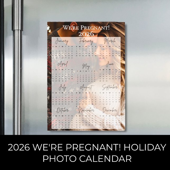 2026 Nous sommes Enceintes Calendrier photo (2026 We're Pregnant Holiday Photo Calendar
)