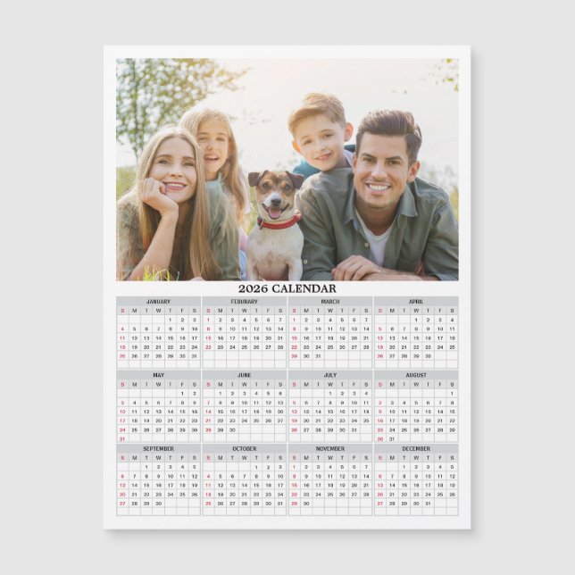 2026 Personalized Photo Calendar Magnet  (Devant)