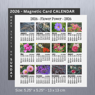 2026 Personnalisé Fleur magnétique blanc Calendrie