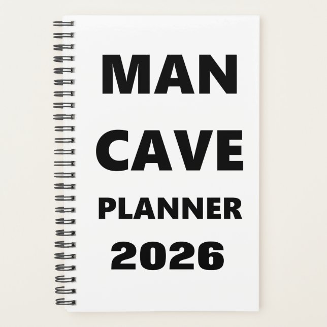 2026 Planner For Men Man Cave Planner Black Font  (Devant)