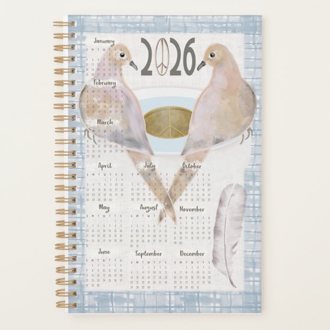 2026 Planner Mourning Doves For Peace (Devant)