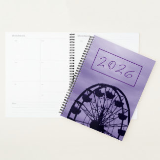 "2026" Roue de Ferris Violet sur la ligne d'horizo