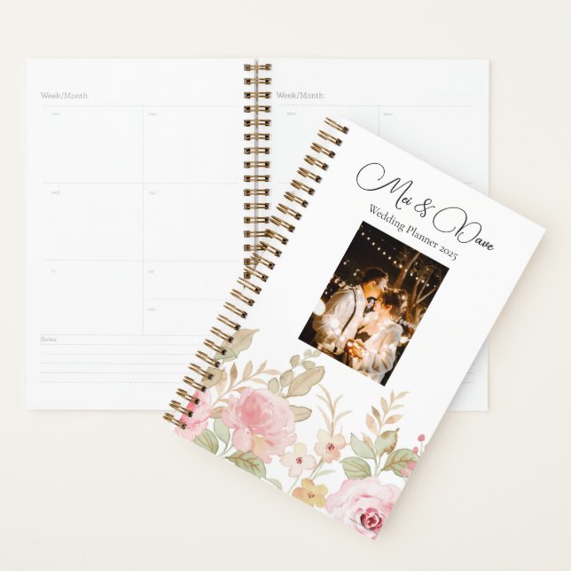 2027 Élégant Mariage Floral Mariage Personnalisé (Devant avec enveloppe)