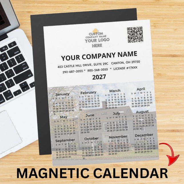 2027 Votre calendrier magnétique de logo d'entrepr (Créateur téléchargé)