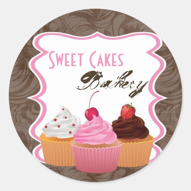 20 - 1,5" Cup Cakes Bakery Sweet Address Stickers (Devant)