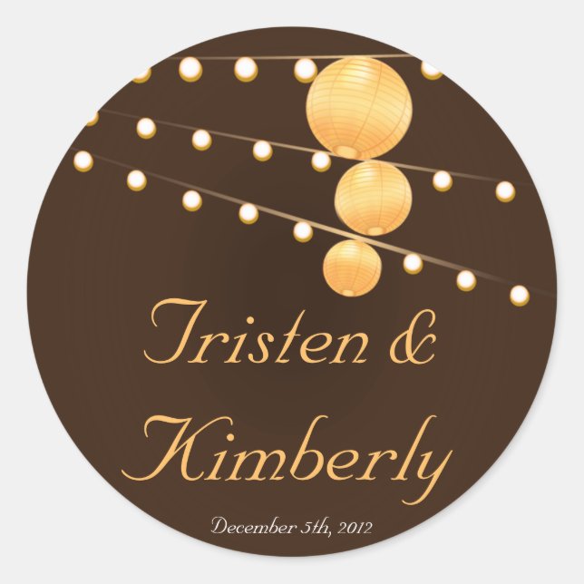 20 - 1,5" Favor Stickers Lanternes en papier sur B (Devant)