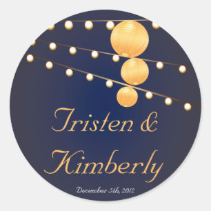 20 - 1,5" Favor Stickers Lanternes en papier sur b