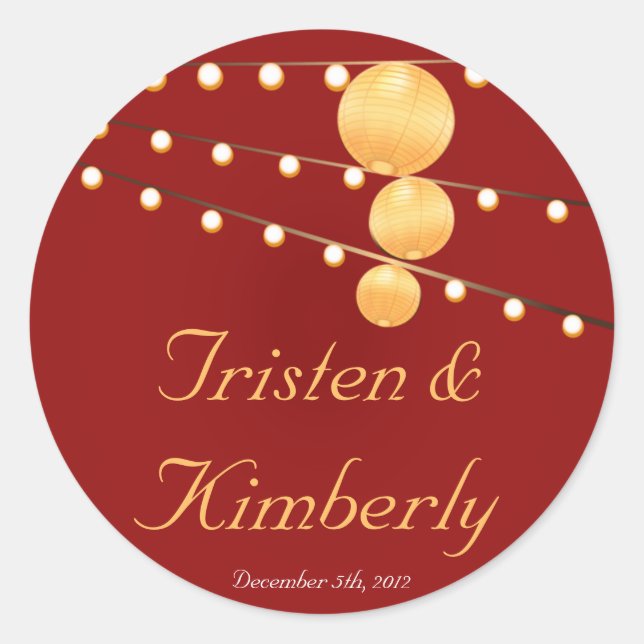 20 - 1,5" Favor Stickers Lanternes en papier sur r (Devant)