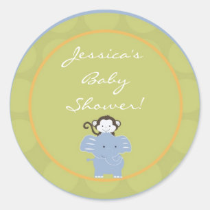 20 - 1,5" Favor Stickers Safari Amis