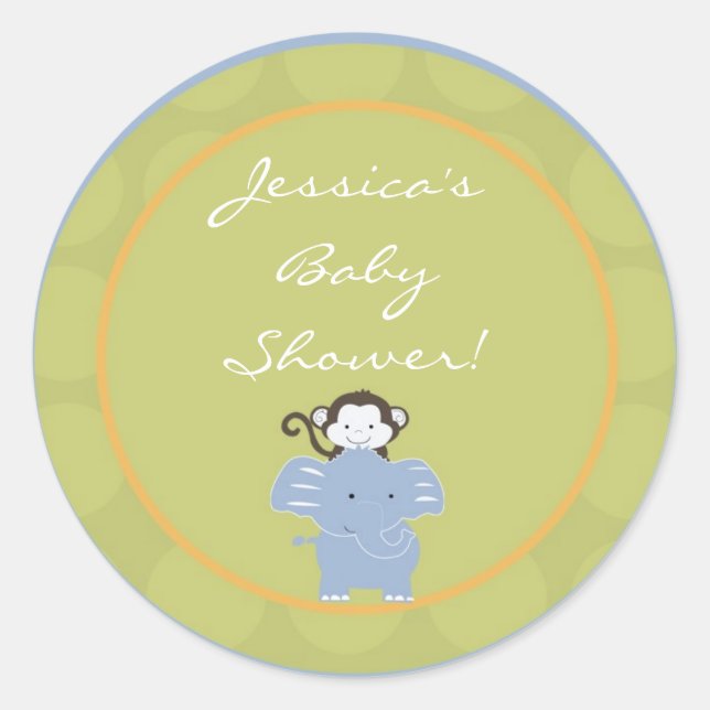 20 - 1,5" Favor Stickers Safari Amis (Devant)
