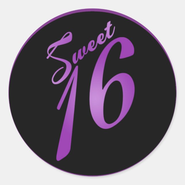 20 - 1,5" Favor Stickers Sweet 16 Purple Lilac (Devant)