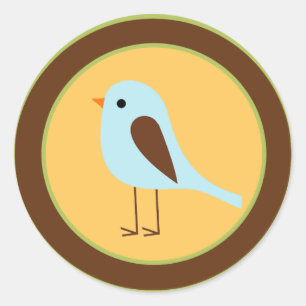 20 - 1,5" Favour Stickers Forêt Amis Oiseaux
