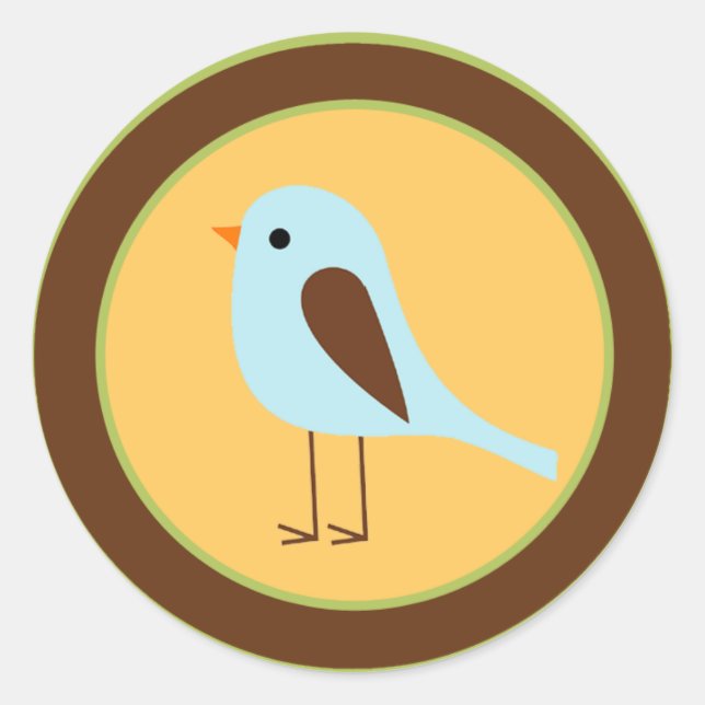 20 - 1,5" Favour Stickers Forêt Amis Oiseaux (Devant)