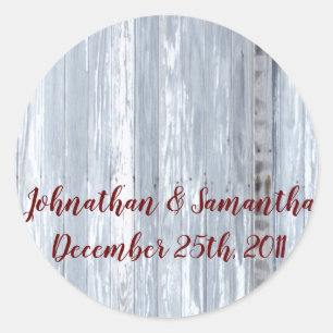 20 - 1,5" Favour Stickers Laver blanc Bois Grange