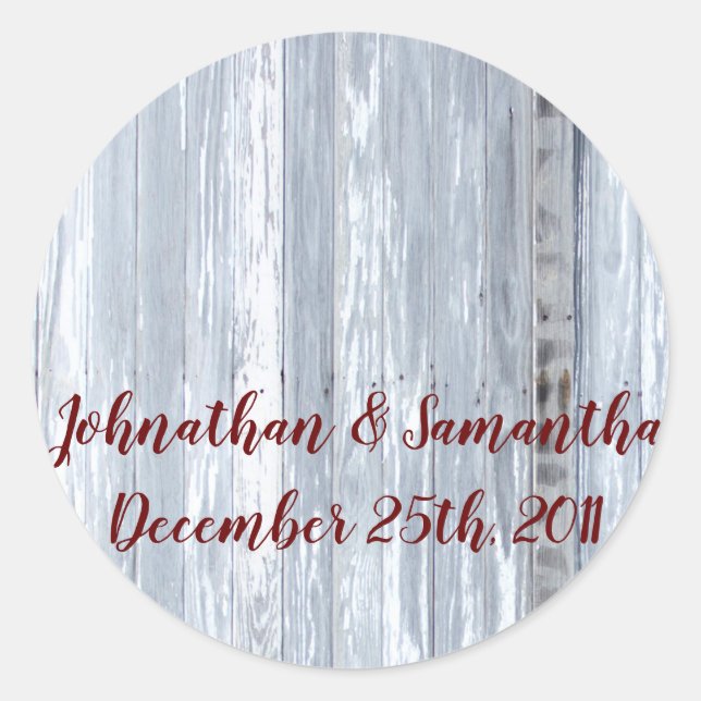 20 - 1,5" Favour Stickers Laver blanc Bois Grange  (Devant)