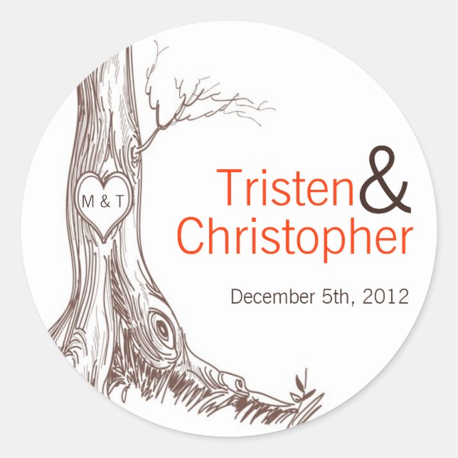 20 - 1,5" Stickers Favor Arbre d'automne Carvin in (Devant)