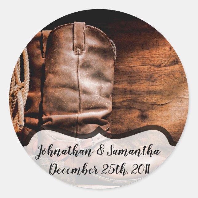 20 - 1,5" Stickers Favor Boots Cowboy Boots Grange (Devant)