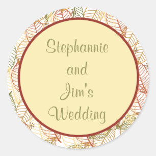 20 - 1,5" Stickers Favor Feuilles d'automne
