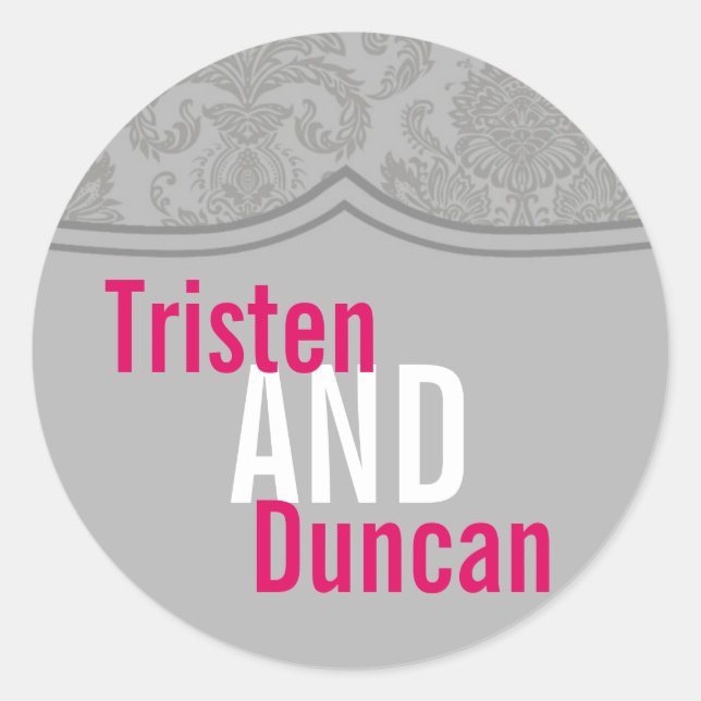 20 - 1,5" Stickers Favor Gris Moderne Dentelle Dam (Devant)