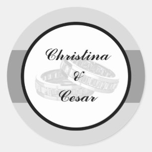 20 - 1,5" Stickers Favor Son/Ses Mariage Diamond
