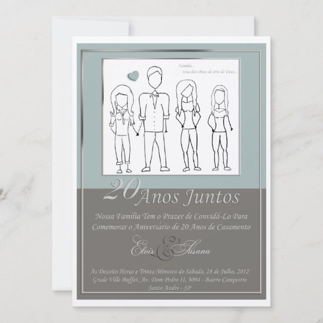 20 Anniversaire d'Anos Invitation (Devant)