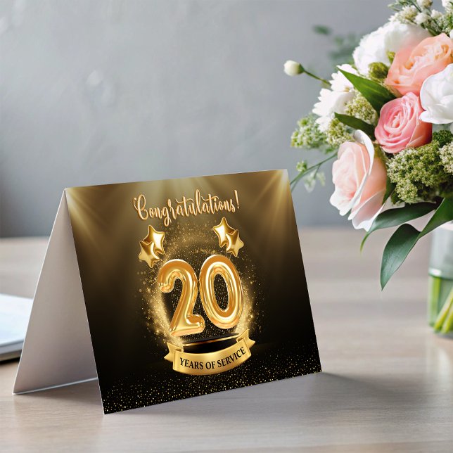 20 ans Employé Jalon Anniversaire Carte de remplis (20 Years Employee Milestone Anniversary Fold Card)