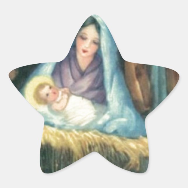 20 autocollants étoile Marie et Jésus (Devant)