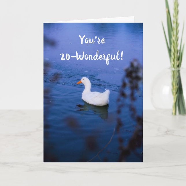 "20 IS WONDERFUL" CARTE D'ANNIVERSAIRE (Devant)