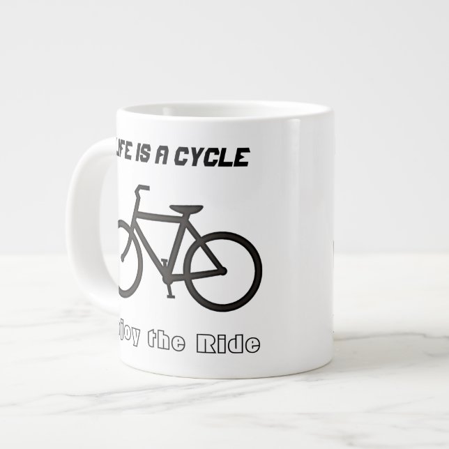 20 oz Jumbo Mug Bowl, "La vie est un cycle" (Devant gauche)