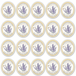 20 Petit bocal Oval Lavande Étiquette miel avec ab