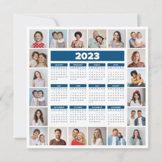 20 Photo Collage 2023 US Calendar Card