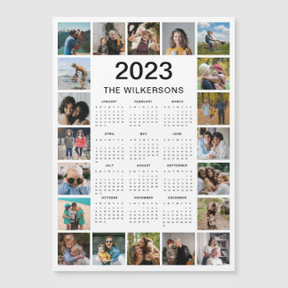 20 Photos Collage Calendrier Ajouter le nom Carte 