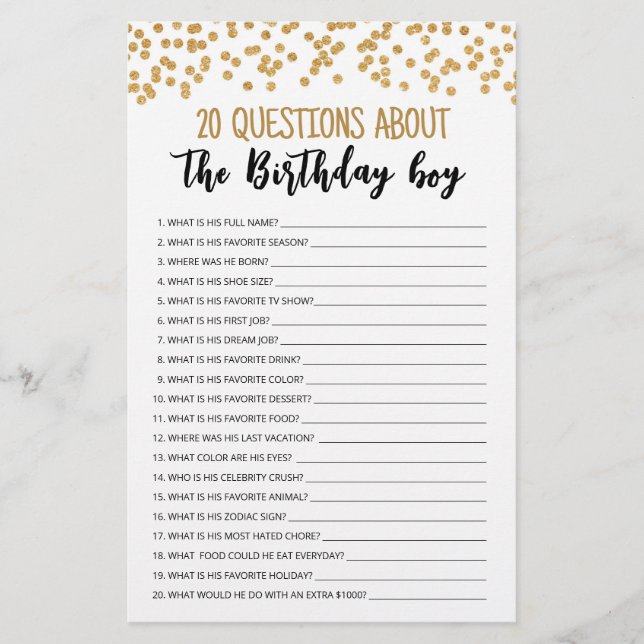 20 Questions À Propos Du Jeu Modifiable Pour Enfan (Devant)