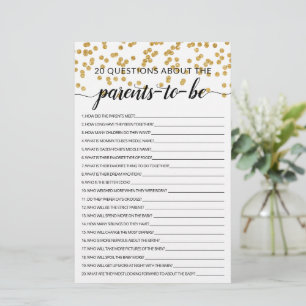 20 Questions sur la Baby Shower des parents jeu