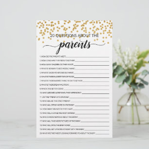 20 Questions sur la Baby Shower des parents jeu