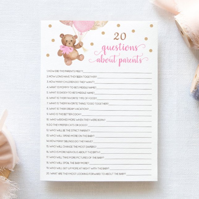20 Questions sur la carte de l'ours en peluche des (Créateur téléchargé)