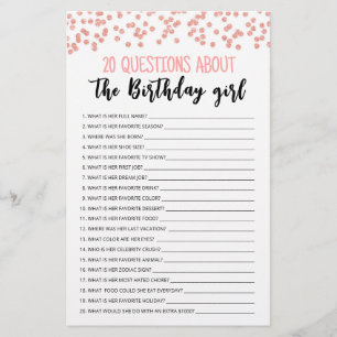 20 Questions sur la Fille qui Fête son Anniversair