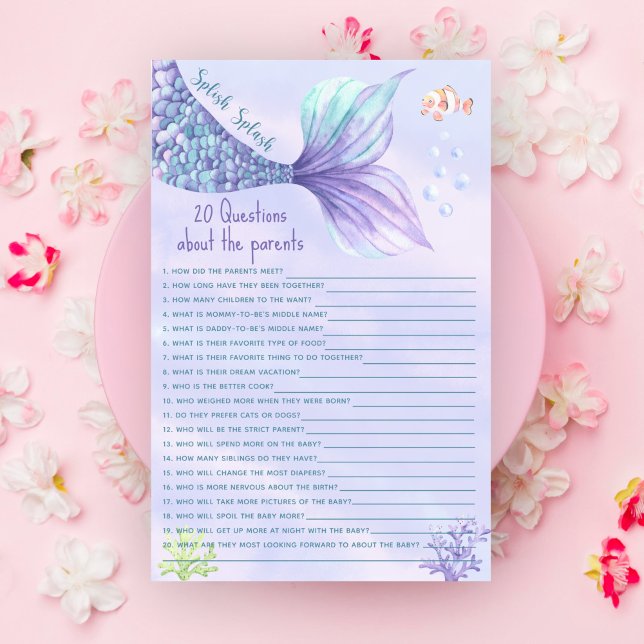20 Questions sur le baby shower de sirène des pare (Créateur téléchargé)