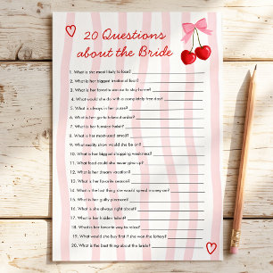 20 Questions sur le jeu de Baby Shower de Cherry B