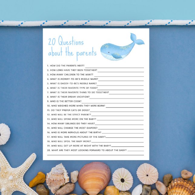 20 Questions sur le jeu de baby shower des parents (Créateur téléchargé)