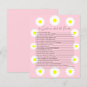 20 Questions sur le jeu de baby shower des parents