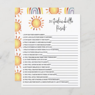 20 Questions sur le jeu de baby shower Parents