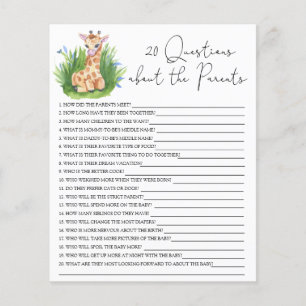 20 Questions sur le jeu de baby shower Parents